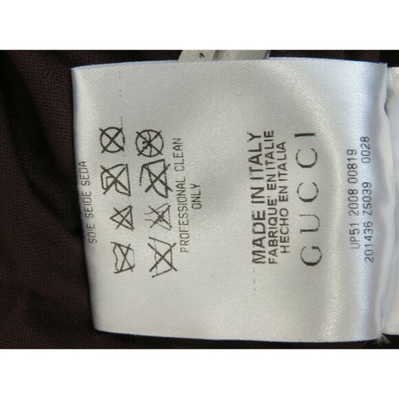 NEW GUCCI WOOL BURGUNDY LEATHER LONG SLEEVES GOLD BUCKLES BELTED DRESS 38 ITALY - Picture 12 of 12